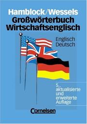 Cover of Grosswörterbuch Wirtschaftsenglisch by Dieter Hamblock