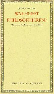 Front cover of Was heisst philosophieren? by Josef Pieper
