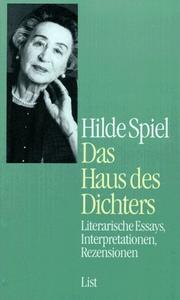 Cover of Das Haus des Dichters by Hilde Spiel