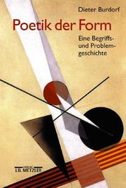 Front cover of Poetik der Form by Dieter Burdorf