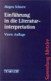 Front cover of Einführung in die Literaturinterpretation by Jürgen Schutte