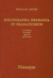 Cover of Bibliographia dramatica et dramaticorum by Reinhart Meyer
