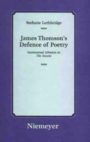 Front cover of James Thomson's defence of poetry by Stefanie Lethbridge