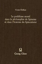 Cover of Le problème moral dans la philosophie de Spinoza et dans l'histoire du spinozisme by Victor Delbos