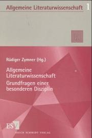 Front cover of Allgemeine Literaturwissenschaft by Rüdiger Zymner