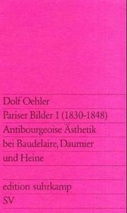 Cover of Pariser Bilder by Dolf Oehler