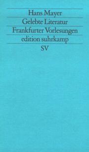 Cover of Gelebte Literatur by Hans Mayer