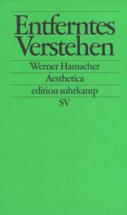 Cover of Entferntes Verstehen by Werner Hamacher
