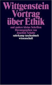 Front cover of Vortrag über Ethik und andere kleine Schriften by Ludwig Wittgenstein
