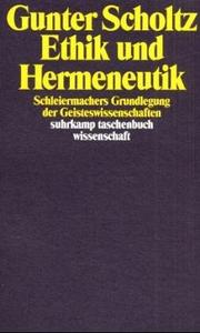Cover of Ethik und Hermeneutik by Gunter Scholtz