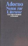 Cover of Noten zur Literatur by Theodor W. Adorno