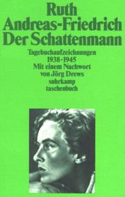 Cover of Der Schattenmann by Ruth Andreas-Friedrich