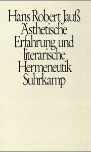 Cover of Ästhetische Erfahrung und literarische Hermeneutik by Hans Robert Jauss