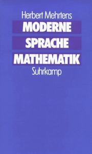 Cover of Moderne Sprache, Mathematik by Herbert Mehrtens
