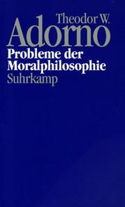 Cover of Probleme der Moralphilosophie (1963) by Theodor W. Adorno