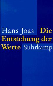 Cover of Die Entstehung der Werte by Hans Joas