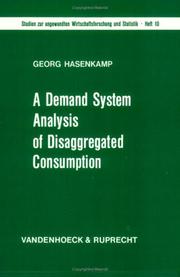 Front cover of A demand system analysis of disaggregated consumption by Georg Hasenkamp