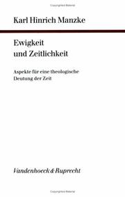 Front cover of Ewigkeit und Zeitlichkeit by Karl Hinrich Manzke