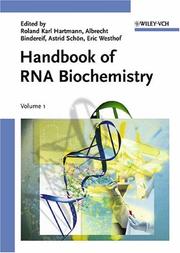 Front cover of Handbook of RNA biochemistry by Unknown