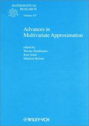 Cover of Advances in multivariate approximation by International Conference on Multivariate Approximation Theory (3rd 1998 Witten, Germany, and Bommerholz, Germany)