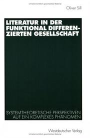 Front cover of Literatur in der funktional differenzierten Gesellschaft by Oliver Sill