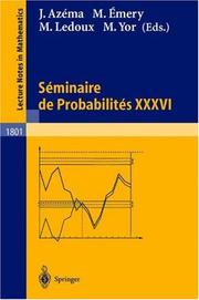 Cover of Séminaire de probabilités XXXVI by J. Azéma