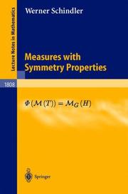 Front cover of Measures with Symmetry Properties by Werner Schindler