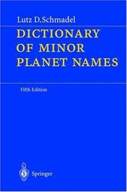 Front cover of Dictionary of minor planet names by Lutz D. Schmadel