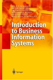 Front cover of Introduction to business information systems by Rolf T. Wigand