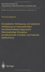 Cover of Europäische Verfassung und deutsche Verfassung im transnationalen Konstitutionalisierungsprozeß by Thomas Giegerich