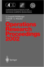Cover of Operations Research Proceedings 2002 by Ulrike Leopold-Wildburger