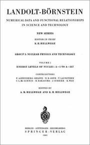 Front cover of Energy Levels of Nuclei: A = 5 to A = 257 / Energie-Niveaus der Kerne by F. Ajzenberg-Selove