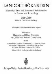 Cover of Landolt-Börnstein numerical data and functional relationships in science and technology by H. Landolt