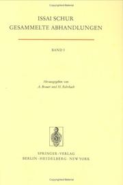 Front cover of Gesammelte Abhandlungen by Issai Schur