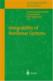 Front cover of Integrability of nonlinear systems by Yvette Kosmann-Schwarzbach