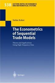 Front cover of The Econometrics of Sequential Trade Models by Stefan Kokot