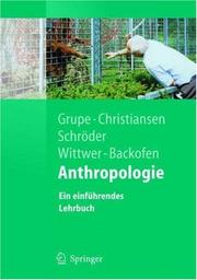 Cover of Anthropologie by G. Grupe