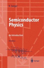 Cover of Semiconductor physics by Karlheinz Seeger