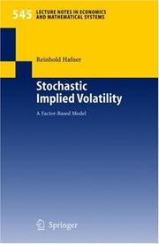 Cover of Stochastic implied volatility by Reinhold Hafner