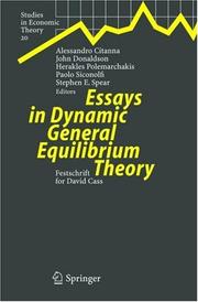 Front cover of Essays in Dynamic General Equilibrium Theory by Alessandro Citanna