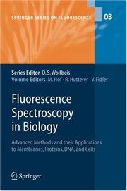 Front cover of Fluorescence spectroscopy in biology by R. Hutterer
