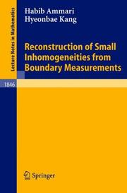 Cover of Reconstruction of small inhomogeneities from boundary measurements by Habib Ammari