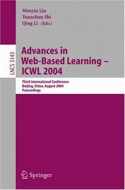 Front cover of Advances in web-based learning, ICWL 2004 by Yuanchun Shi