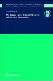Front cover of The Brauer-Hasse-Noether theorem in historical perspective by Peter Roquette
