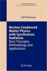 Front cover of Nuclear Condensed Matter Physics with Synchrotron Radiation by Ralf Röhlsberger