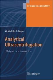 Front cover of Analytical Ultracentrifugation of Polymers and Nanoparticles by Walter Mächtle