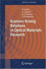 Front cover of Kramers-Kronig relations in optical materials research by Valerio Lucarini