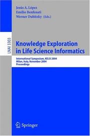 Cover of Knowledge exploration in life science informatics by Emilio Benfenati