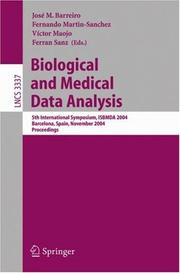 Cover of Biological and medical data analysis by Fernando Martin-Sanchez