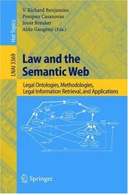 Cover of Law and the Semantic Web by Bran Selic
